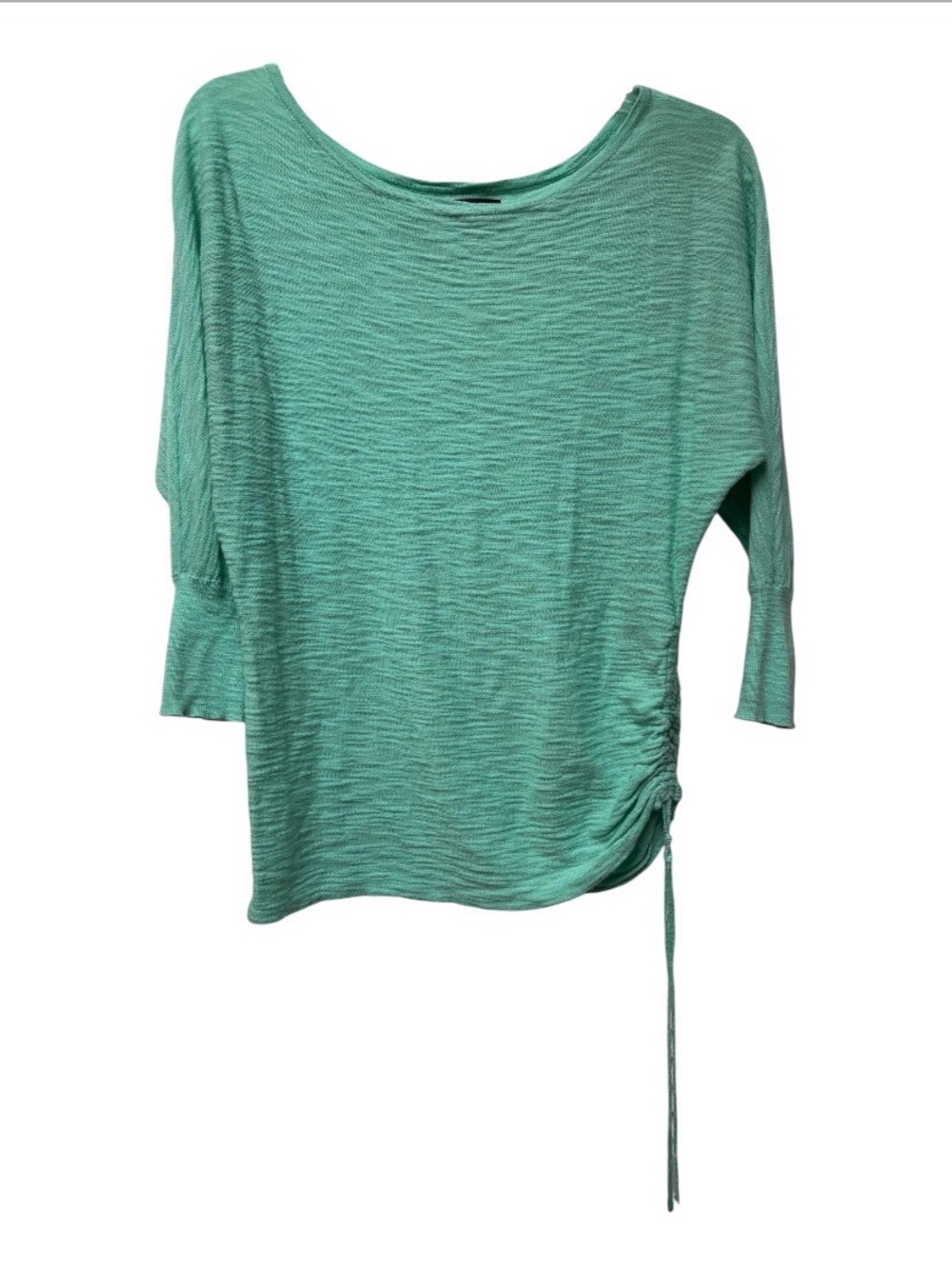 Express Mint Green Boatneck Ruched-Side Dolman Sweater
